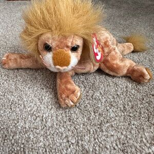 Ty Plush Lion with Tan Mane -Orion